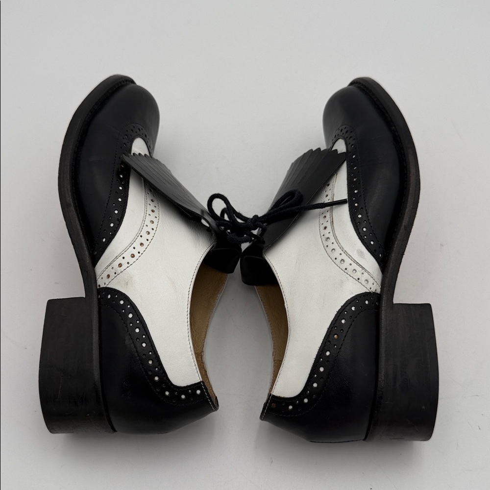 Vintage Kenneth Cole Black White Oxford shoe women 6.5M lace up Y2K goth hype - Picture 7 of 12